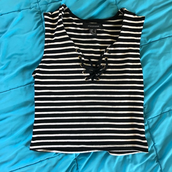 Atmosphere Tops - Black and white striped crop top Atmosphere size 6